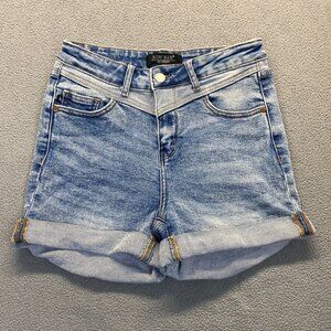 Judy Blue Shorts Women's Small Cuffed Jean Blue Denim Short Roll Up,Stretch